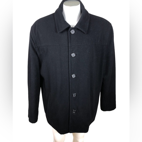 J. Crew Black Wool Cotton 5 Button 4 Pocket Coat - Picture 1 of 10